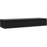 Mexen Rivel Badezimmerunterschrank 160 cm mit Arbeitsplatte, 1 Schublade, gerillt, schwarz matt - 91A20-16023-1-BFC71