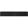 Mexen Rivel Badezimmerunterschrank 160 cm mit Arbeitsplatte, 1 Schublade, gerillt, schwarz matt - 91A20-16023-1-BFC71
