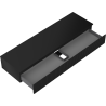 Mexen Rivel Badezimmerunterschrank 160 cm mit Arbeitsplatte, 1 Schublade, gerillt, schwarz matt - 91A20-16023-1-BFC71