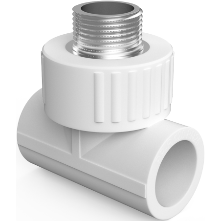 Mexen PPR tee soldado para tuberías PPR 63 x 2 GZ x 20 - W97333-6320M20-00