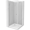 Mexen Lima folding shower cabin 80 x 100 cm, transparent, chrome + Flat shower tray - 856-080-100-01-00-4010