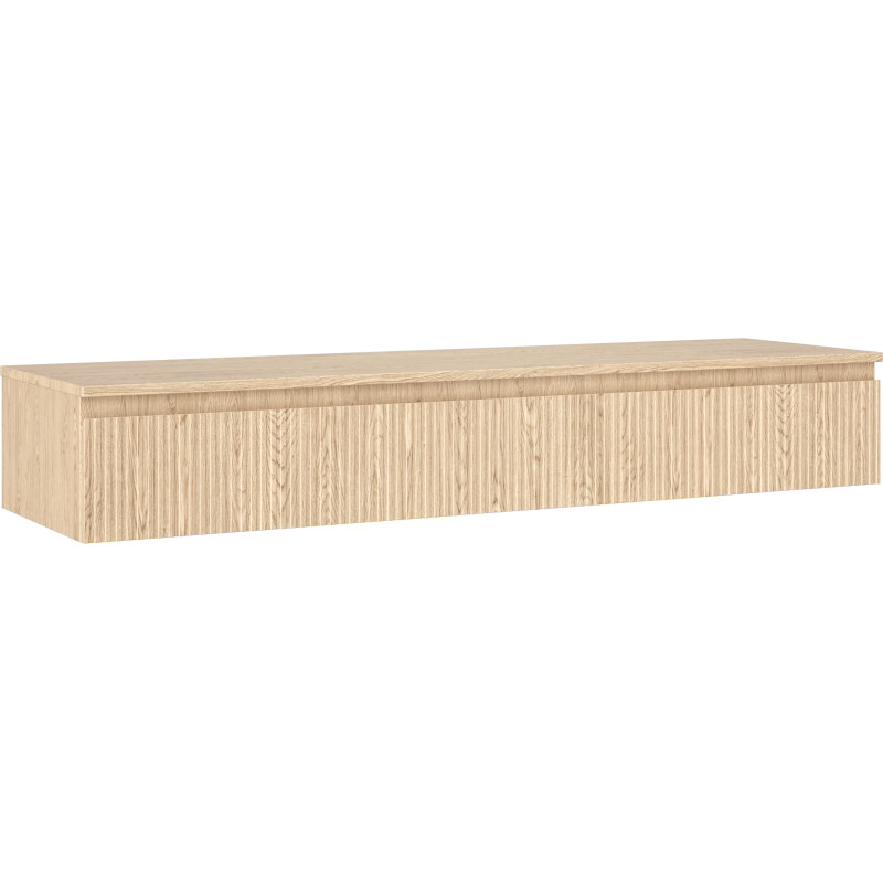 Mexen Rivel bathroom cabinet 160 cm with countertop, 1 drawer, grooved, oak - 91A20-16023-1-BFC81