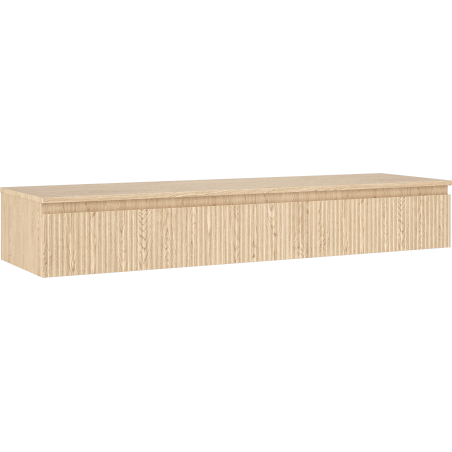 Mexen Rivel Badezimmer-Unterschrank 160 cm mit Arbeitsplatte, 1 Schublade, geriffelt, Eiche - 91A20-16023-1-BFC81