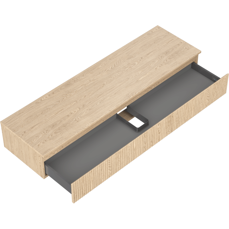 Mexen Rivel badmeubelkast 160 cm met blad, 1 lade, gegroefd, eik - 91A20-16023-1-BFC81