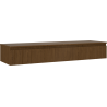 Mexen Rivel bathroom vanity cabinet 160 cm with countertop, 1 drawer, grooved, walnut - 91A20-16023-1-BFC86