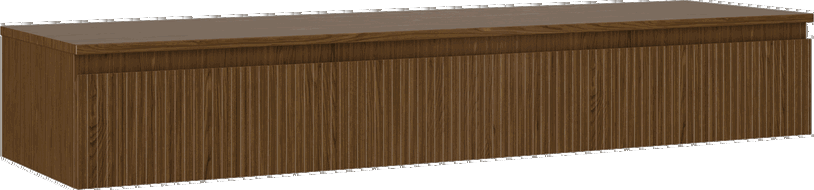 Mexen Rivel badkamermeubel onder wastafel 160 cm met blad, 1 lade, geribbeld, walnoot - 91A20-16023-1-BFC86