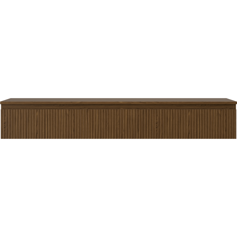 Mexen Rivel armadietto da bagno sottolavabo 160 cm con piano, 1 cassetto, scanalato, noce - 91A20-16023-1-BFC86