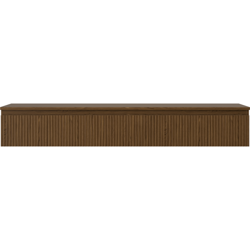 Mexen Rivel Badezimmerschrank unter Waschbecken 160 cm mit Arbeitsplatte, 1 Schublade, gerillt, Nussbaum - 91A20-16023-1-BFC86