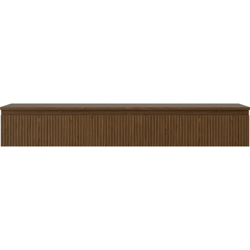 Mexen Rivel mobiletto da bagno sottolavabo 160 cm con piano, 1 cassetto, scanalato, noce - 91A20-16023-1-BFC86