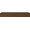 Mexen Rivel bathroom vanity cabinet 160 cm with countertop, 1 drawer, grooved, walnut - 91A20-16023-1-BFC86