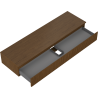 Mexen Rivel badkamermeubel onder wastafel 160 cm met blad, 1 lade, geribbeld, walnoot - 91A20-16023-1-BFC86