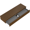 Mexen Rivel bathroom vanity cabinet 160 cm with countertop, 1 drawer, grooved, walnut - 91A20-16023-1-BFC86