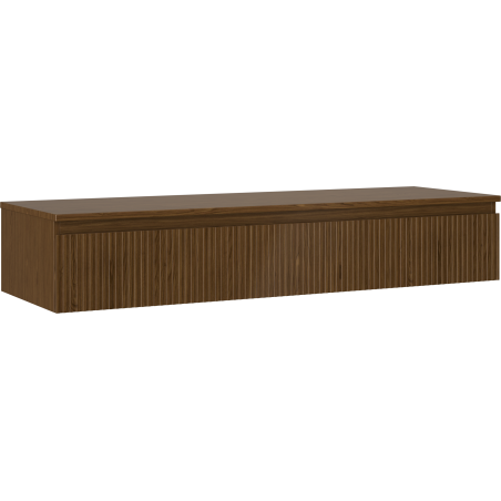 Mexen Rivel szafka łazienkowa podumywalkowa 140 cm z blatem, 1 szuflada, ryflowana , orzech - 91A20-14023-1-BFC86