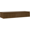 Mexen Rivel Badezimmerunterschrank 140 cm mit Platte, 1 Schublade, geriffelt, Nussbaum - 91A20-14023-1-BFC86