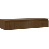 Mexen Rivel badkamerkast onder wastafel 140 cm met blad, 1 lade, geribbeld, walnoot - 91A20-14023-1-BFC86