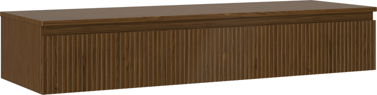 Mexen Rivel mobile bagno sottolavabo 140 cm con piano, 1 cassetto, scanalato, noce - 91A20-14023-1-BFC86