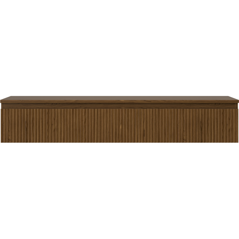 Mexen Rivel mobile bagno sottolavabo 140 cm con piano, 1 cassetto, scanalato, noce - 91A20-14023-1-BFC86