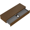 Mexen Rivel Badezimmerunterschrank 140 cm mit Platte, 1 Schublade, geriffelt, Nussbaum - 91A20-14023-1-BFC86