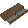 Mexen Rivel badkamerkast onder wastafel 140 cm met blad, 1 lade, geribbeld, walnoot - 91A20-14023-1-BFC86