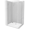 Mexen Lima kabina prysznicowa składana 100 x 70 cm, transparent, chrom + brodzik Flat - 856-100-070-01-00-4010