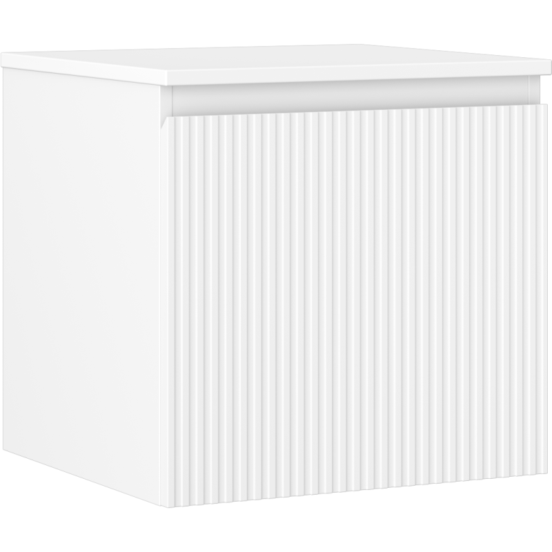 Mexen Rivel meuble de salle de bain sous-vasque 50 cm avec plan de travail, 1 tiroir, rainuré, blanc mat - 91A20-05047-1-BFC01