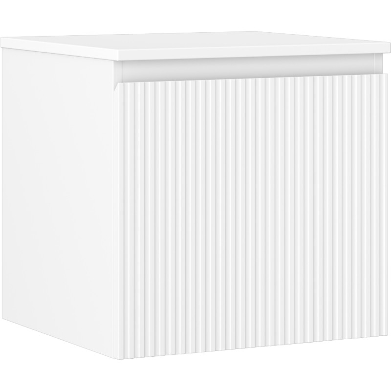 Mexen Rivel vannitoakapp kraanikausialune 50 cm tööpinnaga, 1 sahtel, soonitud, valge matt - 91A20-05047-1-BFC01