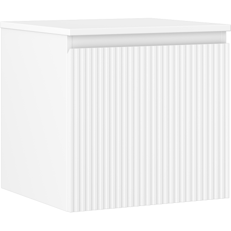 Mexen Rivel meuble de salle de bain sous-vasque 50 cm avec plan de travail, 1 tiroir, rainuré, blanc mat - 91A20-05047-1-BFC01