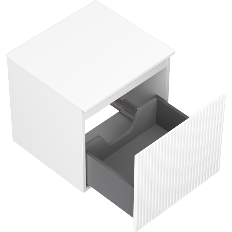 Mexen Rivel armario de baño bajo lavabo 50 cm con encimera, 1 cajón, ranurado, blanco mate - 91A20-05047-1-BFC01