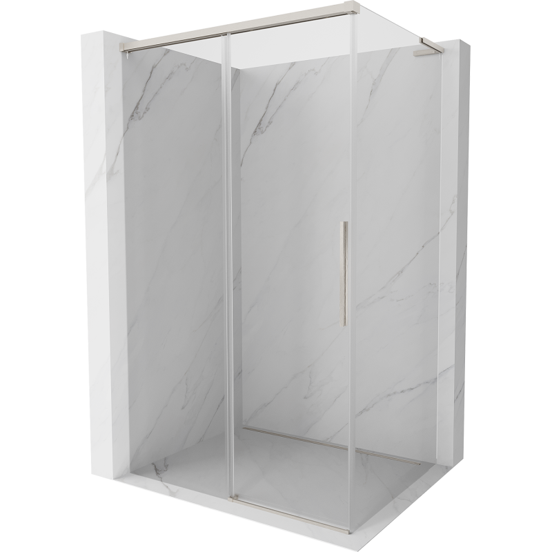 Mexen Rox L Duschkabine zum Schieben 95 x 75 cm, transparent, gebürsteter Nickel - 8C2L-095-075-97-00