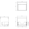 Mexen Rivel Badezimmer-Unterschrank 50 cm mit Arbeitsplatte, 1 Schublade, geriffelt, grau matt - 91A20-05047-1-BFC62
