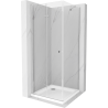 Mexen Lima folding shower cabin 100 x 100 cm, transparent, chrome + Flat shower tray - 856-100-100-01-00-4010