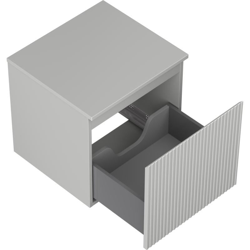 Mexen Rivel mueble de baño bajo lavabo de 50 cm con encimera, 1 cajón, acanalado, gris mate - 91A20-05047-1-BFC62