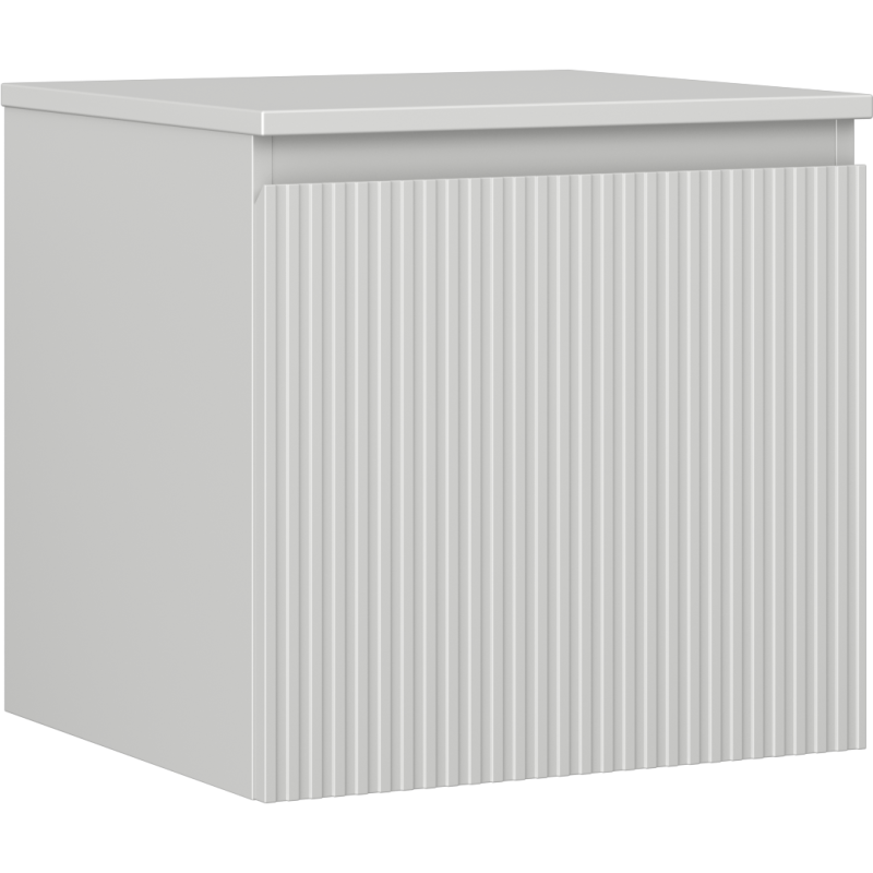 Mexen Rivel Badezimmer-Unterschrank 50 cm mit Arbeitsplatte, 1 Schublade, geriffelt, grau matt - 91A20-05047-1-BFC62