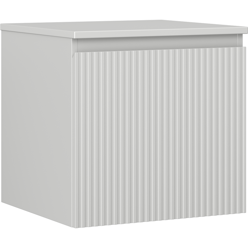 Mexen Rivel badkamerkastje onder de wastafel 50 cm met blad, 1 lade, gegroefd, grijs mat - 91A20-05047-1-BFC62