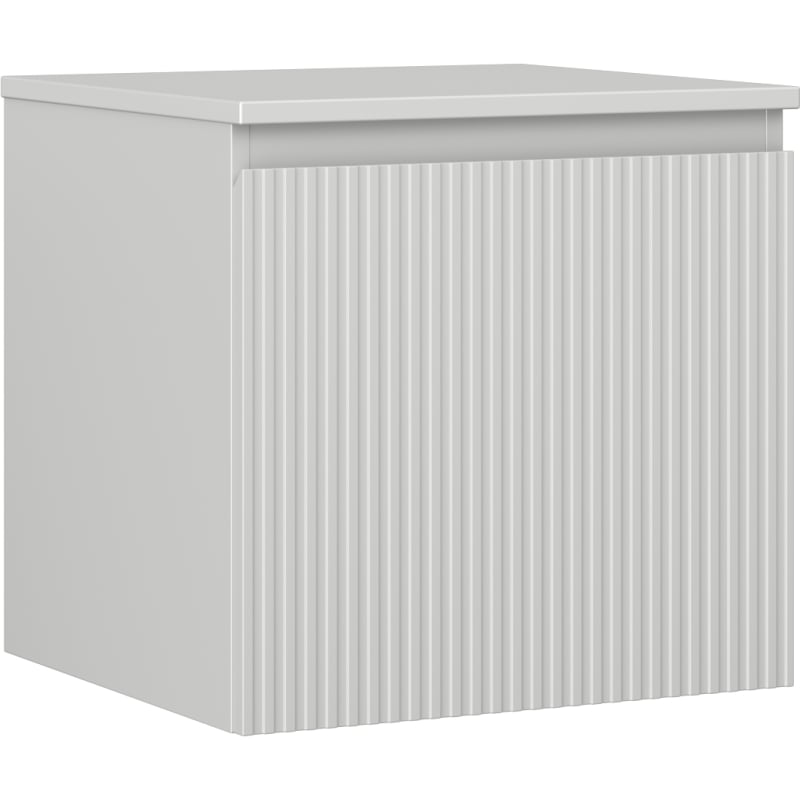 Mexen Rivel szafka łazienkowa podumywalkowa 50 cm z blatem, 1 szuflada, ryflowana , szara mat - 91A20-05047-1-BFC62
