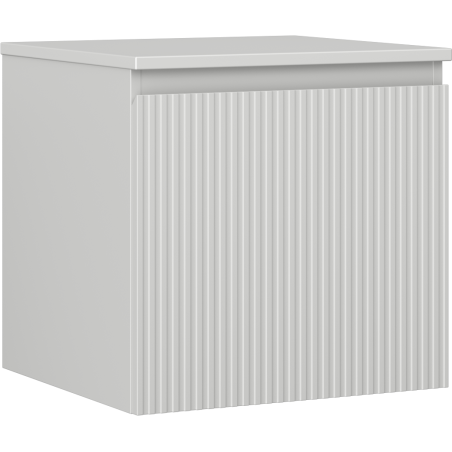 Mexen Rivel badkamerkastje onder de wastafel 50 cm met blad, 1 lade, gegroefd, grijs mat - 91A20-05047-1-BFC62