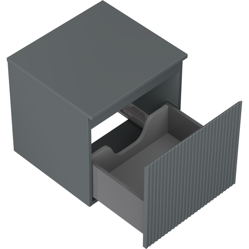 Mexen Rivel meuble de salle de bain sous-lavabo 50 cm avec plateau, 1 tiroir, rainuré, graphite mat - 91A20-05047-1-BFC66