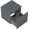 Mexen Rivel mueble de baño bajo lavabo de 50 cm con encimera, 1 cajón, ranurado, grafito mate - 91A20-05047-1-BFC66