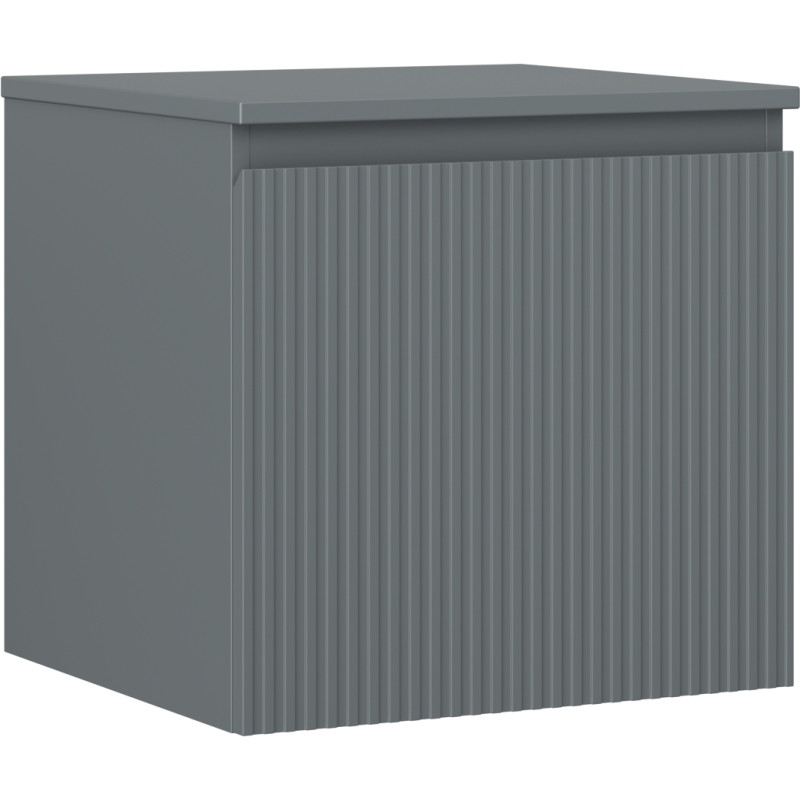 Mexen Rivel badkamerkast onder de wastafel 50 cm met blad, 1 lade, geribbeld, grafiet mat - 91A20-05047-1-BFC66