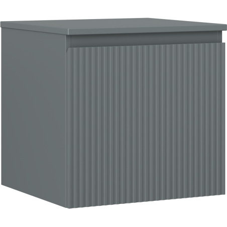 Mexen Rivel Badezimmerschrank unter dem Waschbecken 50 cm mit Arbeitsplatte, 1 Schublade, geriffelt, Graphit matt