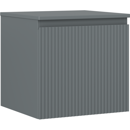 Mexen Rivel szafka łazienkowa podumywalkowa 50 cm z blatem, 1 szuflada, ryflowana , grafit mat - 91A20-05047-1-BFC66