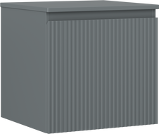Mexen Rivel badkamerkastje onder wastafel 50 cm met blad, 1 lade, geribbeld, grafiet mat - 91A20-05047-1-BFC66