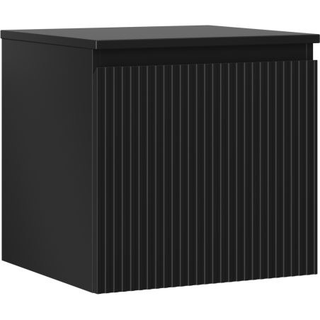 Mexen Rivel meuble de salle de bains sous vasque 50 cm avec plateau, 1 tiroir, rainuré, noir mat - 91A20-05047-1-BFC71