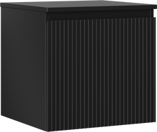Mexen Rivel badkamerkastje onder wastafel 50 cm met blad, 1 lade, gegroefd, zwart mat - 91A20-05047-1-BFC71