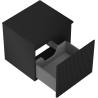 Mexen Rivel mueble de baño bajo lavabo de 50 cm con encimera, 1 cajón, acanalado, negro mate - 91A20-05047-1-BFC71