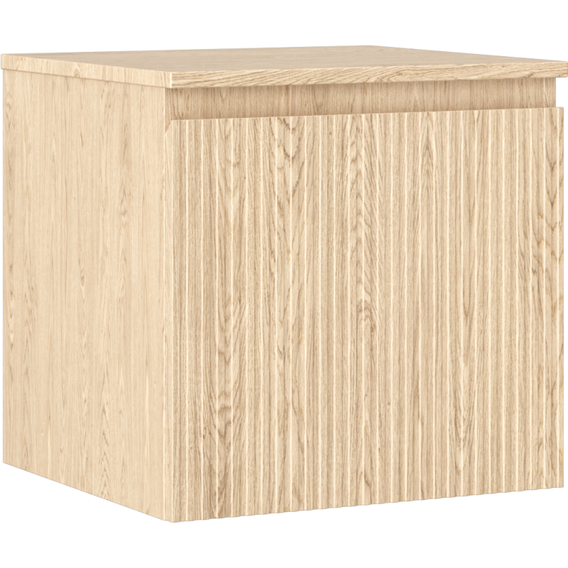 Mexen Rivel Badezimmer-Waschtischunterschrank 50 cm mit Arbeitsplatte, 1 Schublade, geriffelt, Eiche - 91A20-05047-1-BFC81