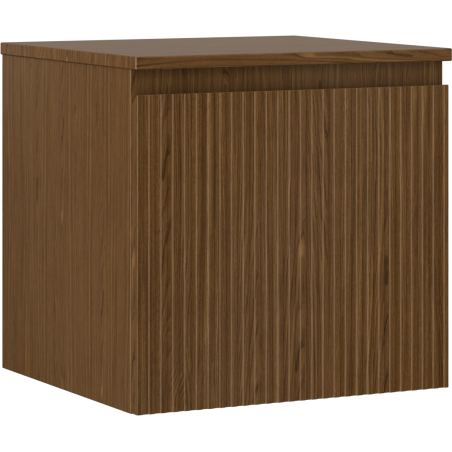 Mexen Rivel meuble de salle de bains sous-vasque 50 cm avec plateau, 1 tiroir, rainuré, noyer - 91A20-05047-1-BFC86