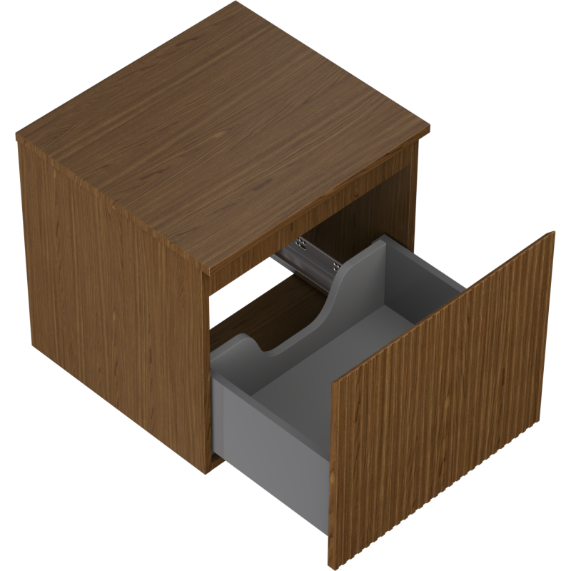 Mexen Rivel mueble de baño bajo lavabo 50 cm con encimera, 1 cajón, ranurado, nogal - 91A20-05047-1-BFC86