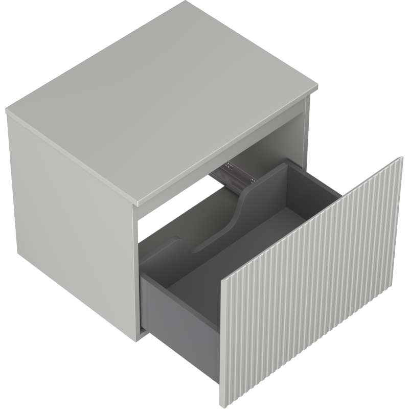 Mexen Rivel armadietto per il bagno sottolavello 60 cm con piano, 1 cassetto, scanalato, grigio opaco - 91A20-06047-1-BFC62