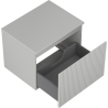 Mexen Rivel Badezimmerunterschrank 60 cm mit Arbeitsplatte, 1 Schublade, gerillt, grau matt - 91A20-06047-1-BFC62